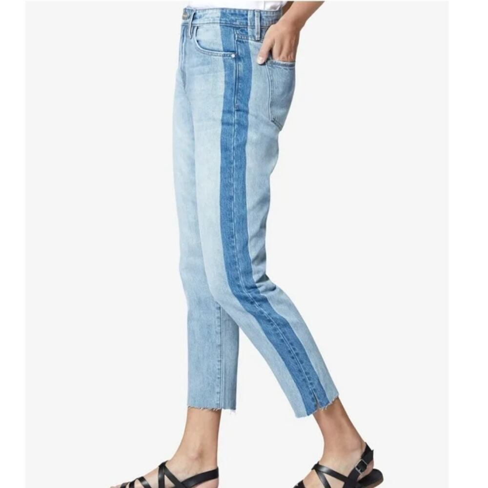 Sanctuary Denim Womens Charli Shadow Stripe Frayed Hem Skinny Jeans